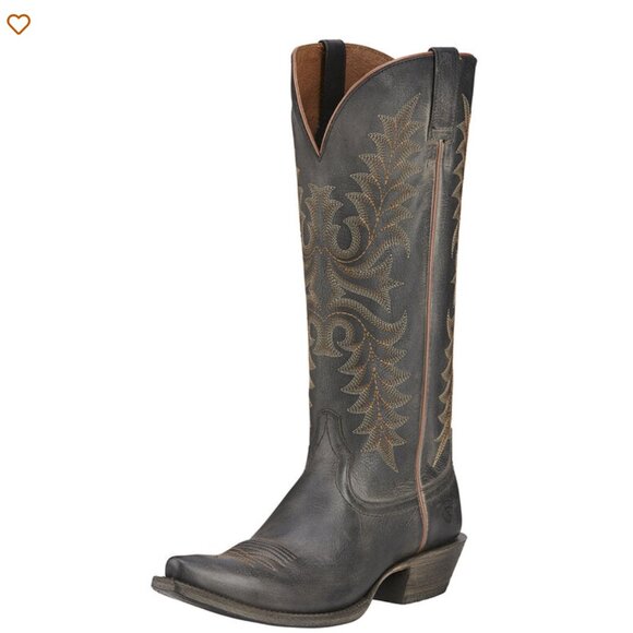 Ariat Revel Black Leather Cowboy Boots - 9.5 - Picture 3 of 16